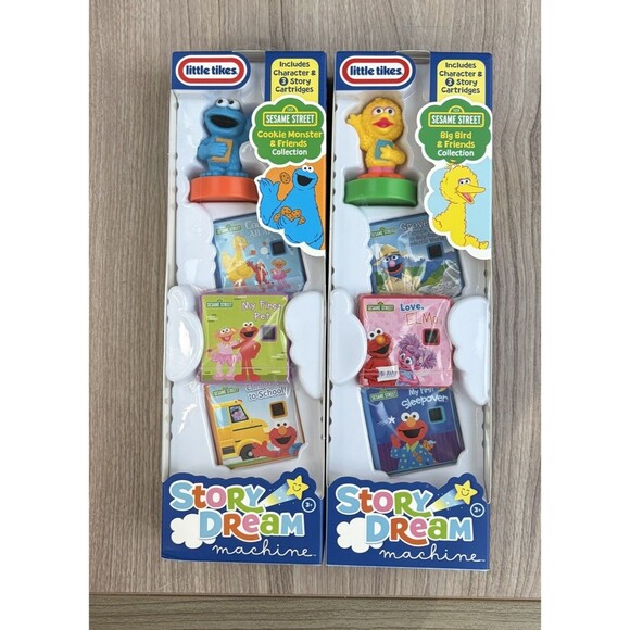 Little Tikes Story Dream Machine Sesame Street Cookie Monster & Big Bird Lot - Picture 1 of 6